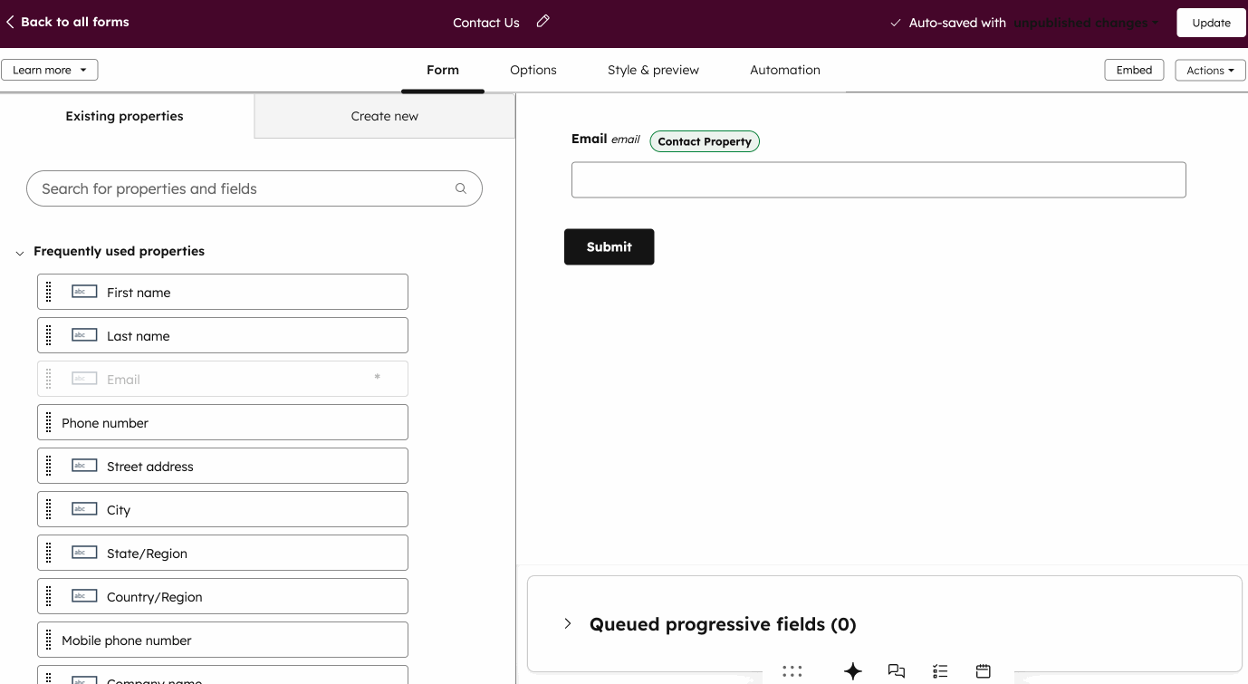 A gif displaying how to click and drag to rearrange form fields in the legacy form editor.