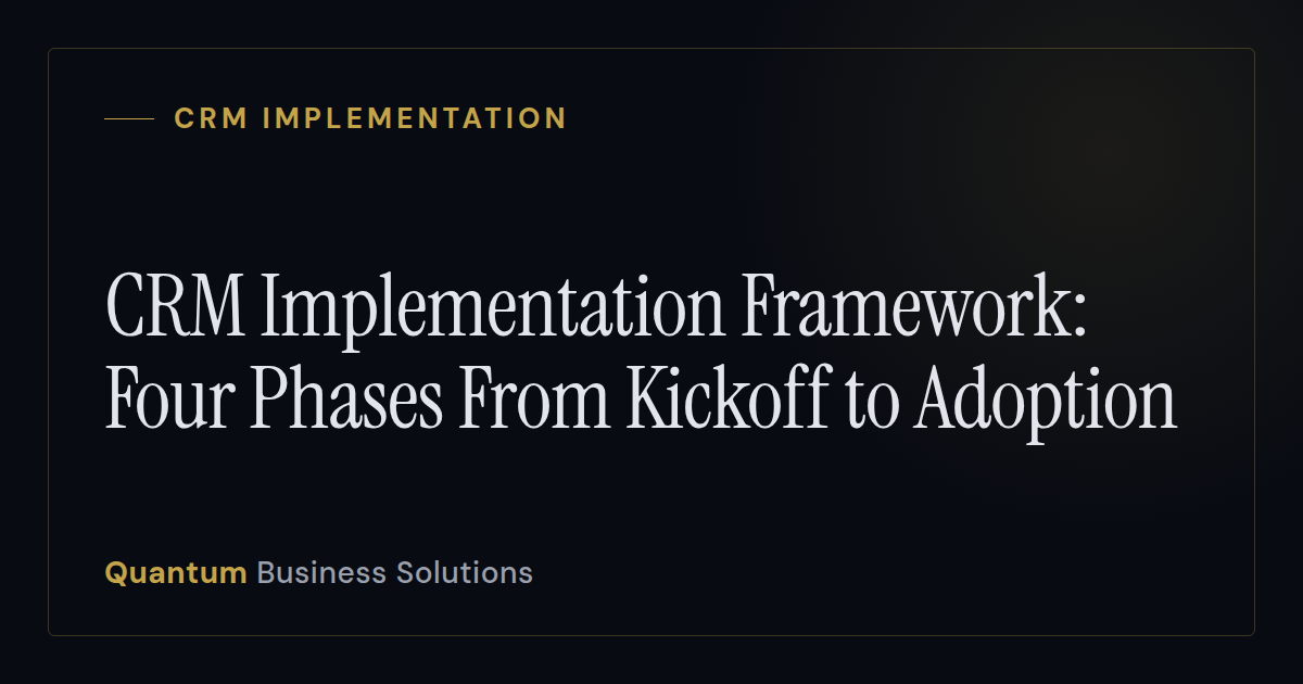 CRM Implementation Framework: Four Phases From Kickoff to Adoption