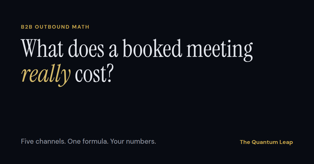What Does It Cost to Get a Meeting in B2B? Appointment Setting Cost by Channel