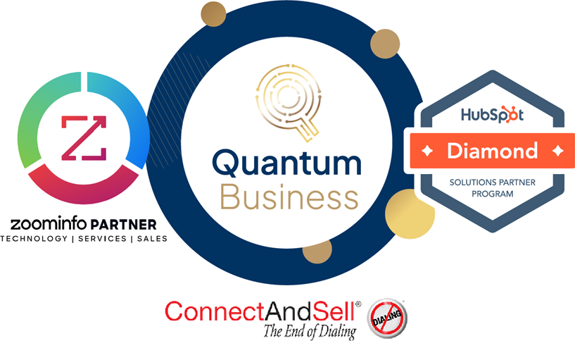 HubSpot Diamond, ZoomInfo, Grant Cardone, ConnectAndSell, IBPI partner badges